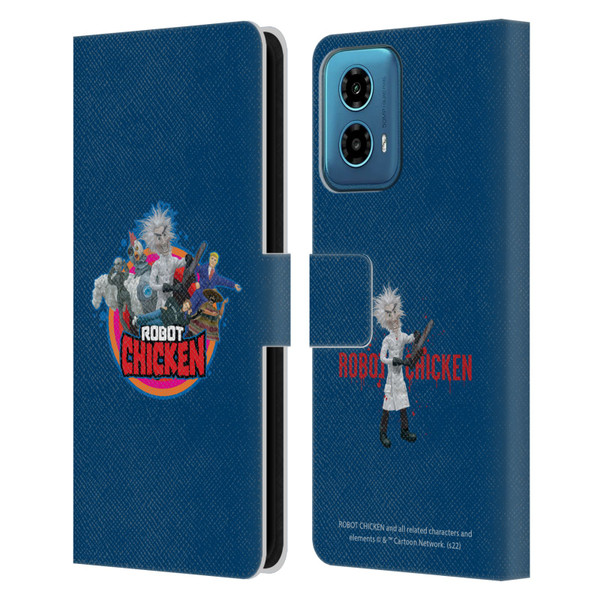 Robot Chicken Graphics Characters Leather Book Wallet Case Cover For Motorola Moto G34 5G