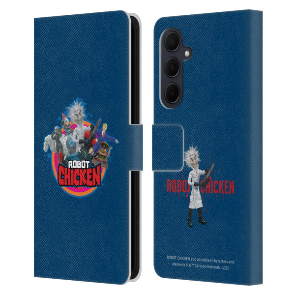 Robot Chicken Graphics Characters Leather Book Wallet Case Cover For Samsung Galaxy A35 5G