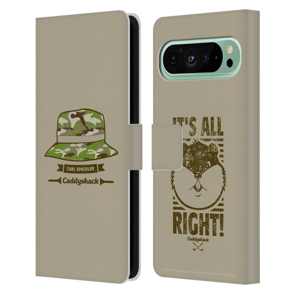 Caddyshack Graphics Carl Spackler Hat Leather Book Wallet Case Cover For Google Pixel 9 Pro XL