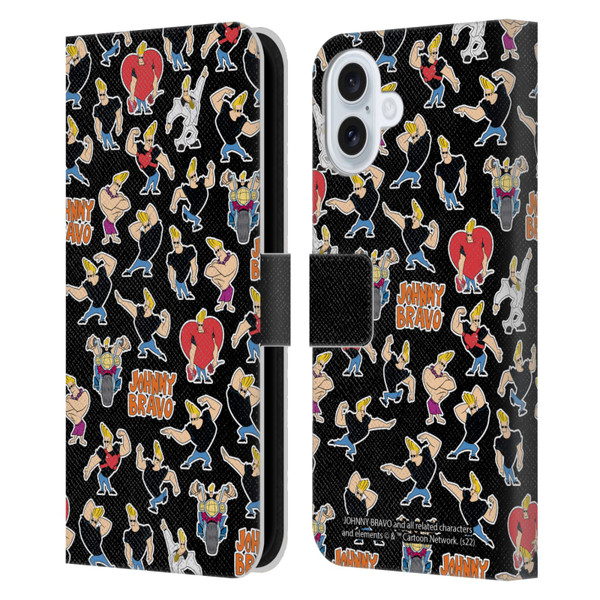 Johnny Bravo Graphics Pattern Leather Book Wallet Case Cover For Apple iPhone 16 Plus