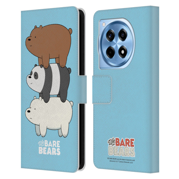 We Bare Bears Character Art Group 3 Leather Book Wallet Case Cover For OnePlus 12R