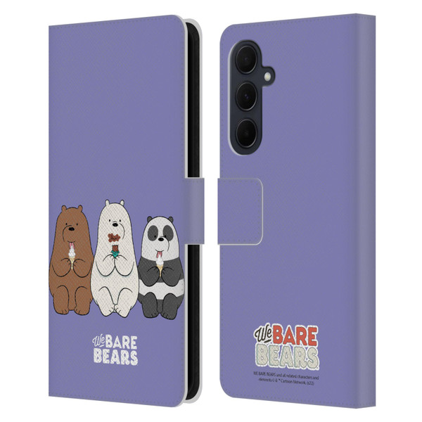 We Bare Bears Character Art Group 2 Leather Book Wallet Case Cover For Samsung Galaxy A35 5G