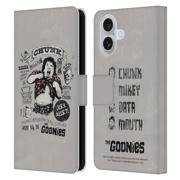 The Goonies Graphics Character Art Leather Book Wallet Case Cover For Apple iPhone 16