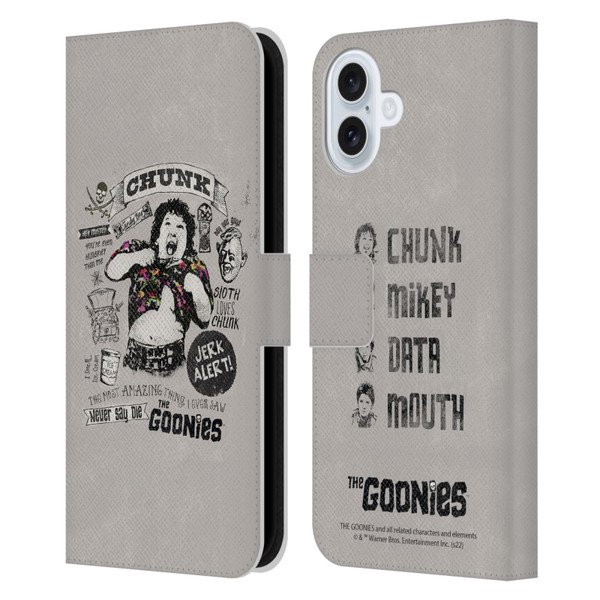 The Goonies Graphics Character Art Leather Book Wallet Case Cover For Apple iPhone 16 Plus