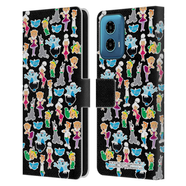 The Jetsons Graphics Pattern Leather Book Wallet Case Cover For Motorola Moto G34 5G