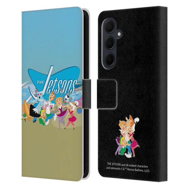 The Jetsons Graphics Group Leather Book Wallet Case Cover For Samsung Galaxy A35 5G