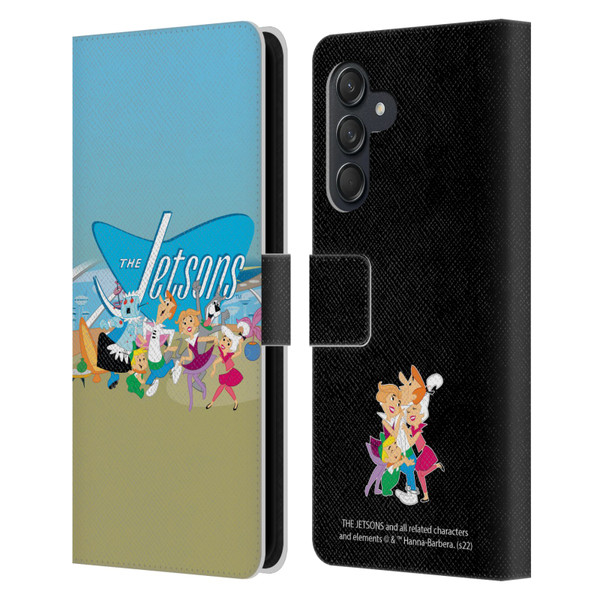The Jetsons Graphics Group Leather Book Wallet Case Cover For Samsung Galaxy M55 5G