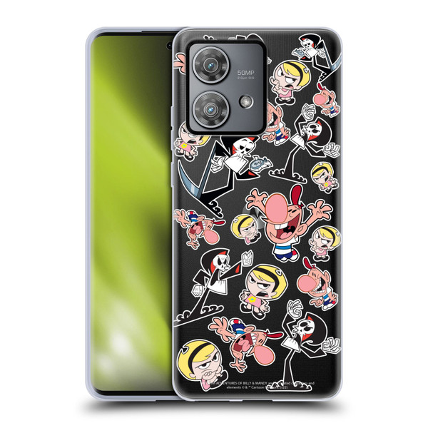 The Grim Adventures of Billy & Mandy Graphics Icons Soft Gel Case for Motorola Edge 40 Neo 5G