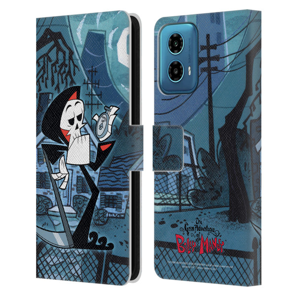 The Grim Adventures of Billy & Mandy Graphics Grim Leather Book Wallet Case Cover For Motorola Moto G34 5G