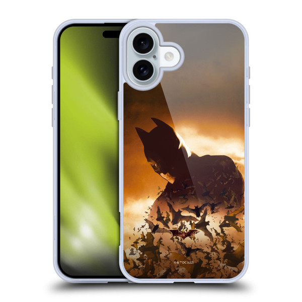 Batman Begins Graphics Poster Soft Gel Case for Apple iPhone 16 Plus