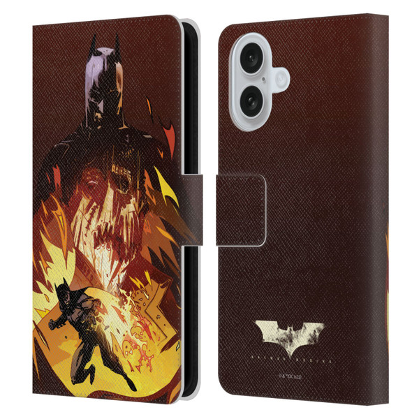 Batman Begins Graphics Scarecrow Leather Book Wallet Case Cover For Apple iPhone 16