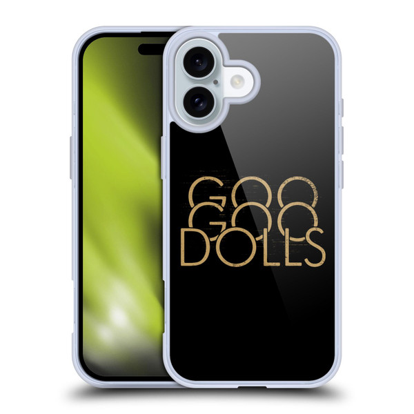 Goo Goo Dolls Graphics Stacked Gold Soft Gel Case for Apple iPhone 16