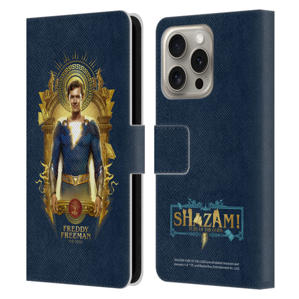 Shazam!: Fury Of The Gods Graphics Freddy Leather Book Wallet Case Cover For Apple iPhone 16 Pro