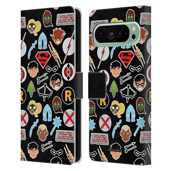 Young Justice Graphics Icons Leather Book Wallet Case Cover For Google Pixel 9 Pro XL