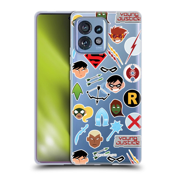 Young Justice Graphics Icons Soft Gel Case for Motorola Moto Edge 40 Pro