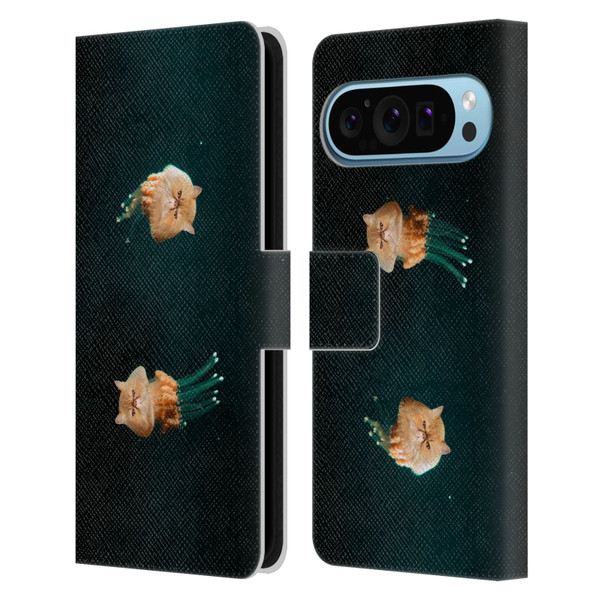 Pixelmated Animals Surreal Pets Jellyfish Cats Leather Book Wallet Case Cover For Google Pixel 9 / Pixel 9 Pro
