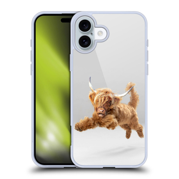 Pixelmated Animals Surreal Pets Highland Pup Soft Gel Case for Apple iPhone 16 Plus