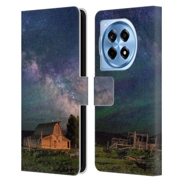 Royce Bair Nightscapes Grand Teton Barn Leather Book Wallet Case Cover For OnePlus 12R