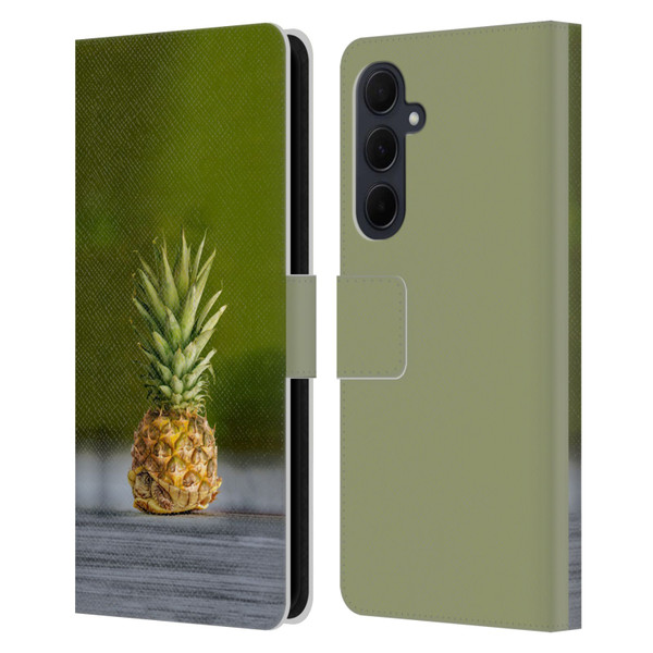 Pixelmated Animals Surreal Pets Pineapple Turtle Leather Book Wallet Case Cover For Samsung Galaxy A35 5G