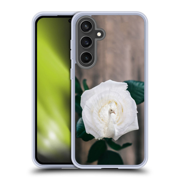 Pixelmated Animals Surreal Pets Peacock Rose Soft Gel Case for Samsung Galaxy S24 FE