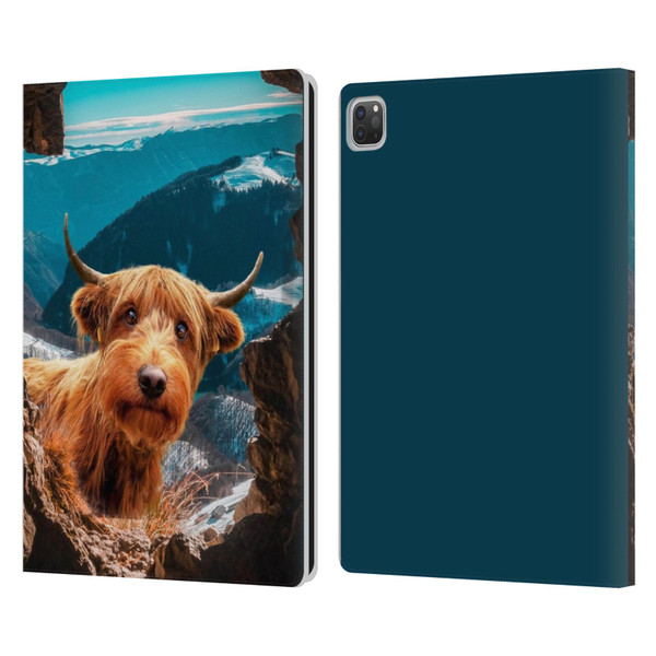 Pixelmated Animals Surreal Wildlife Cowpup Leather Book Wallet Case Cover For Apple iPad Pro 13 M4 2024