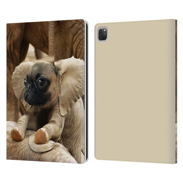 Pixelmated Animals Surreal Wildlife Pugephant Leather Book Wallet Case Cover For Apple iPad Pro 13 M4 2024