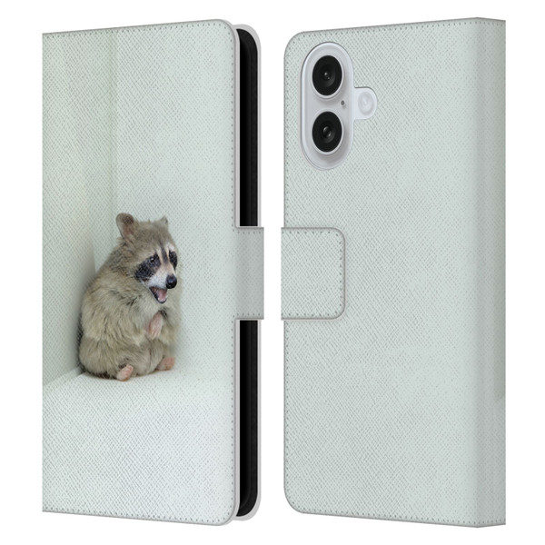 Pixelmated Animals Surreal Wildlife Hamster Raccoon Leather Book Wallet Case Cover For Apple iPhone 16