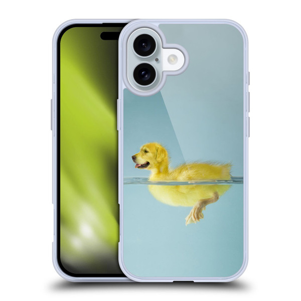 Pixelmated Animals Surreal Wildlife Dog Duck Soft Gel Case for Apple iPhone 16