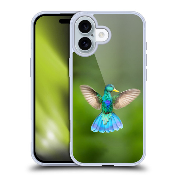 Pixelmated Animals Surreal Wildlife Quaking Bird Soft Gel Case for Apple iPhone 16