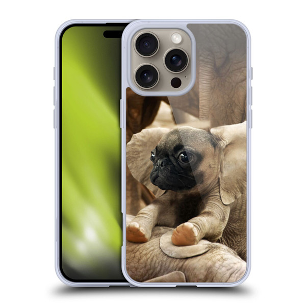 Pixelmated Animals Surreal Wildlife Pugephant Soft Gel Case for Apple iPhone 16 Pro Max
