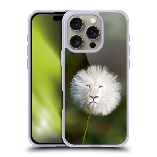 Pixelmated Animals Surreal Wildlife Dandelion Soft Gel Case for Apple iPhone 16 Pro