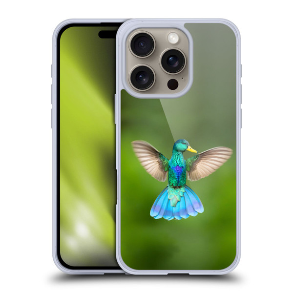 Pixelmated Animals Surreal Wildlife Quaking Bird Soft Gel Case for Apple iPhone 16 Pro