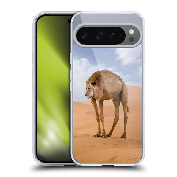 Pixelmated Animals Surreal Wildlife Camel Lion Soft Gel Case for Google Pixel 9 Pro XL