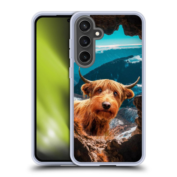 Pixelmated Animals Surreal Wildlife Cowpup Soft Gel Case for Samsung Galaxy S24 FE