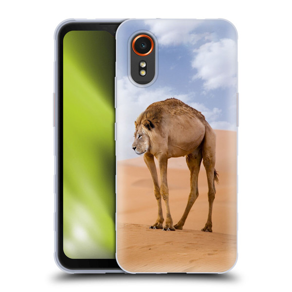 Pixelmated Animals Surreal Wildlife Camel Lion Soft Gel Case for Samsung Galaxy Xcover7 5G