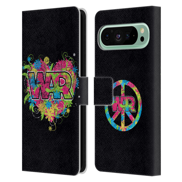 War Graphics Heart Logo Leather Book Wallet Case Cover For Google Pixel 9 Pro XL
