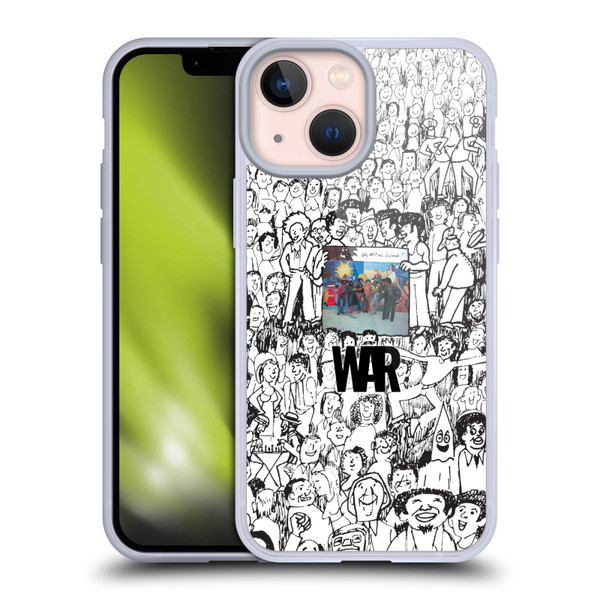 War Graphics Friends Doodle Art Soft Gel Case for Apple iPhone 13 Mini