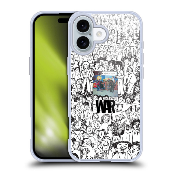 War Graphics Friends Doodle Art Soft Gel Case for Apple iPhone 16