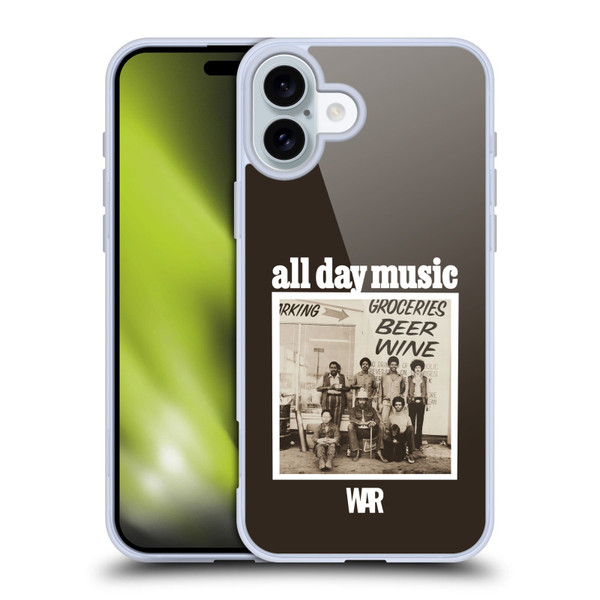 War Graphics All Day Music Album Soft Gel Case for Apple iPhone 16 Plus