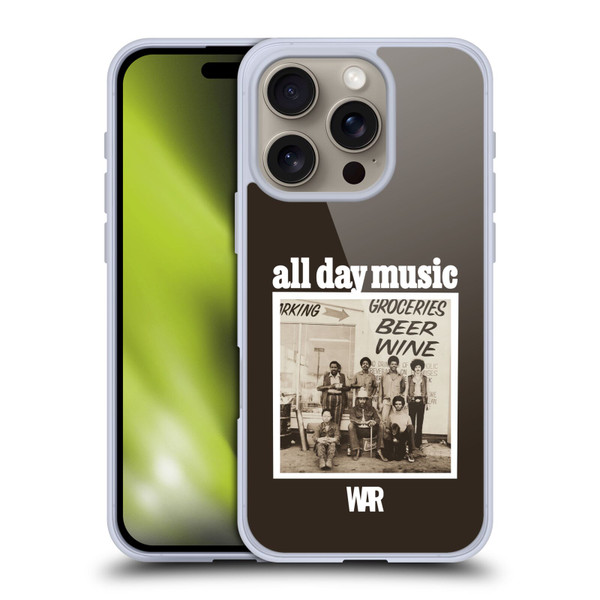 War Graphics All Day Music Album Soft Gel Case for Apple iPhone 16 Pro