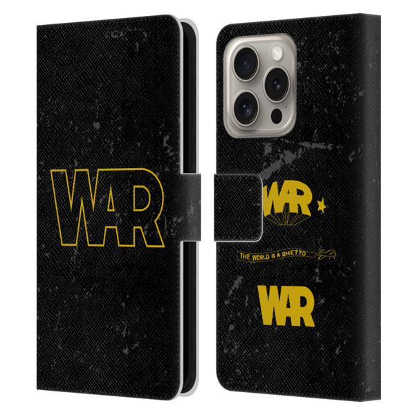 War Graphics Logo Leather Book Wallet Case Cover For Apple iPhone 16 Pro