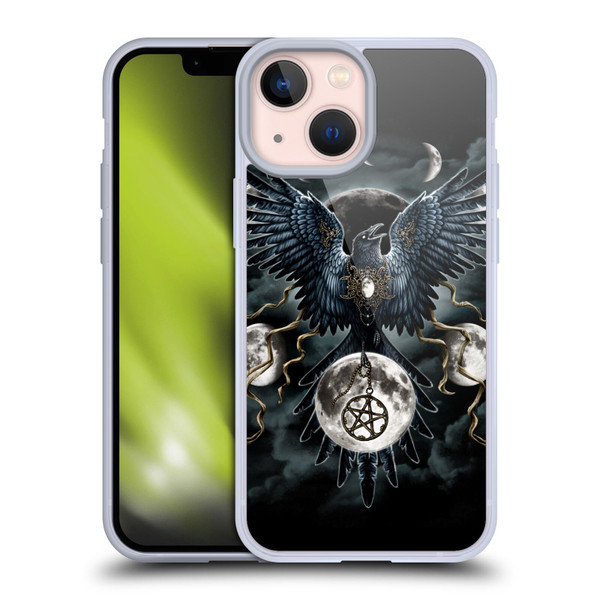 Sarah Richter Animals Gothic Black Raven Soft Gel Case for Apple iPhone 13 Mini