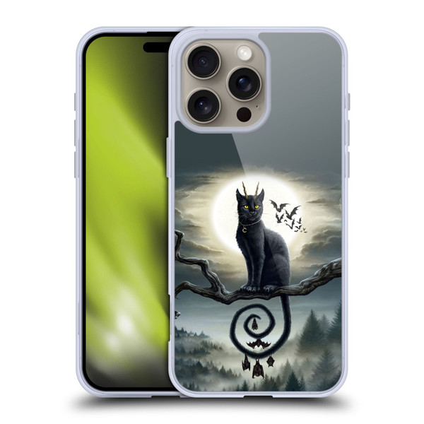 Sarah Richter Animals Gothic Black Cat & Bats Soft Gel Case for Apple iPhone 16 Pro Max
