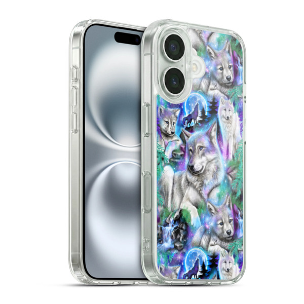 Sheena Pike Animals Daydream Galaxy Wolves Soft Gel Case for Apple iPhone 16 & MagSafe