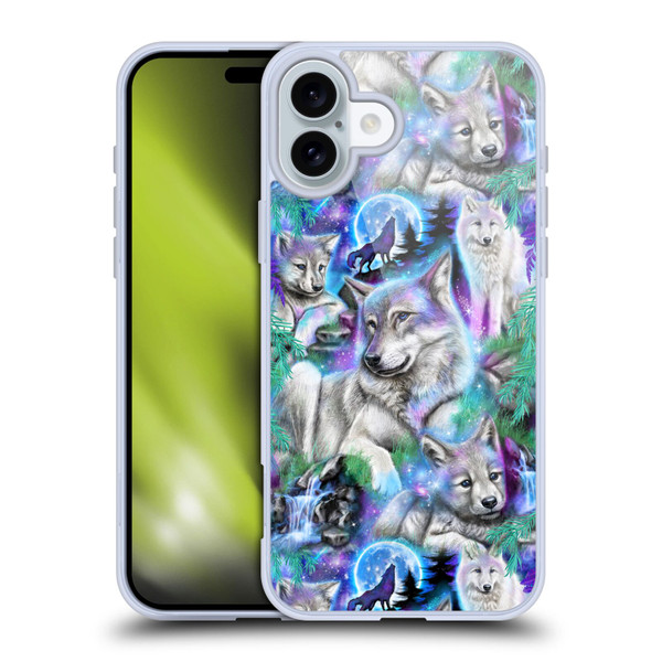 Sheena Pike Animals Daydream Galaxy Wolves Soft Gel Case for Apple iPhone 16 Plus