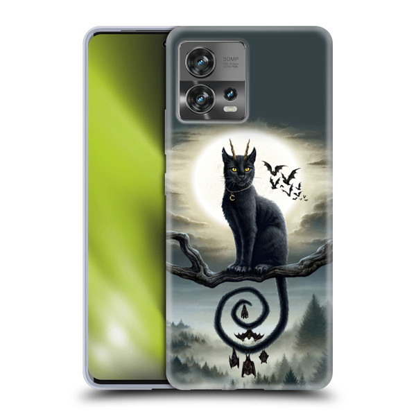 Sarah Richter Animals Gothic Black Cat & Bats Soft Gel Case for Motorola Moto Edge 30 Fusion