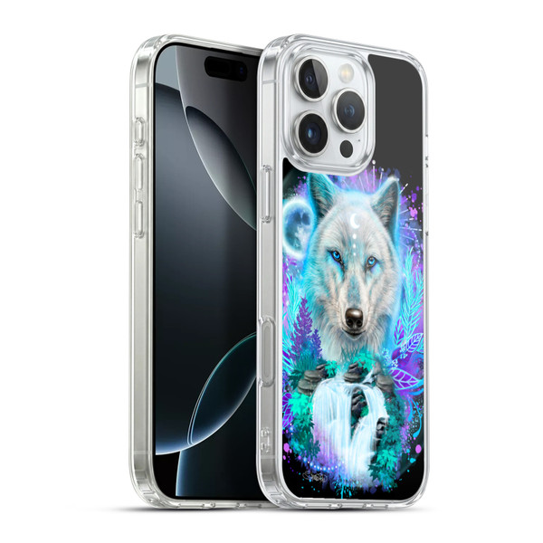 Sheena Pike Animals Winter Wolf Spirit & Waterfall Soft Gel Case for Apple iPhone 16 Pro Max & MagSafe