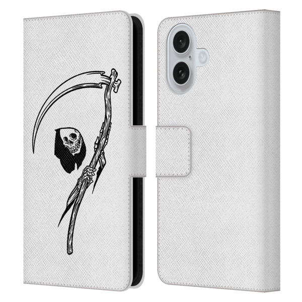 Matt Bailey Art Negative Reaper Leather Book Wallet Case Cover For Apple iPhone 16