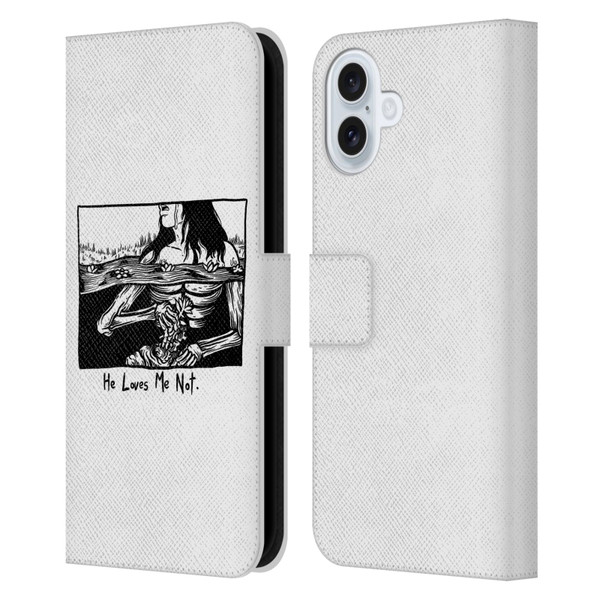 Matt Bailey Art Loves Me Not Leather Book Wallet Case Cover For Apple iPhone 16 Plus
