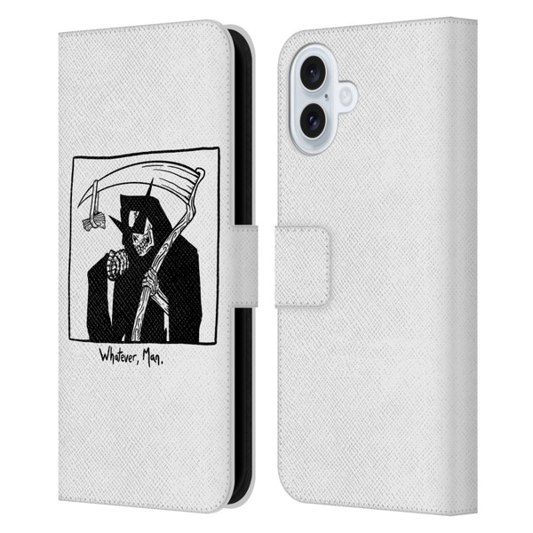 Matt Bailey Art Whatever Man Leather Book Wallet Case Cover For Apple iPhone 16 Plus